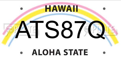 ATS87Q Hawaii License Plate