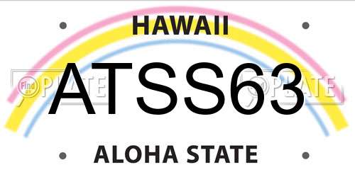 ATSS63 Hawaii License Plate