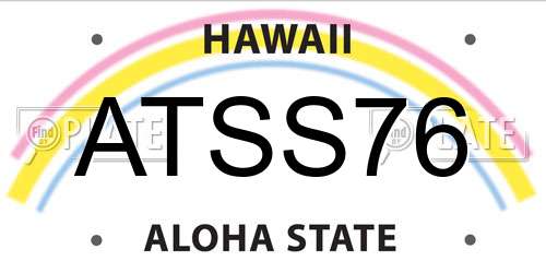 ATSS76 Hawaii License Plate