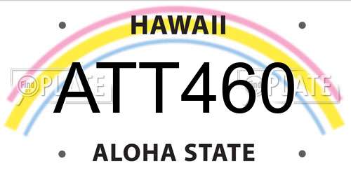 ATT460 Hawaii License Plate
