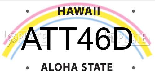 ATT46D Hawaii License Plate