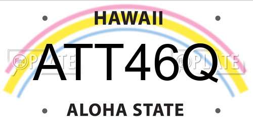 ATT46Q Hawaii License Plate