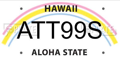 ATT99S Hawaii License Plate