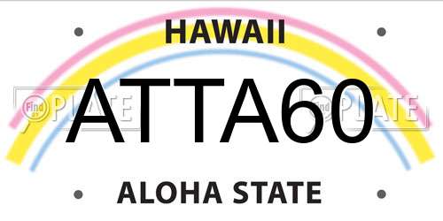 ATTA60 Hawaii License Plate