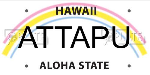 ATTAPU Hawaii License Plate