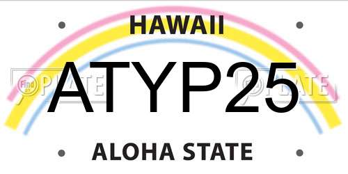 ATYP25 Hawaii License Plate