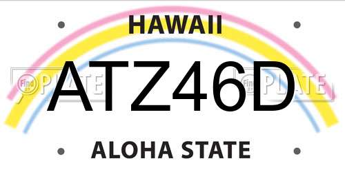 ATZ46D Hawaii License Plate