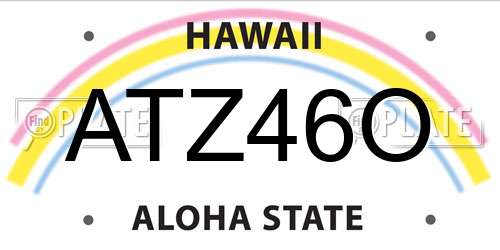 ATZ46O Hawaii License Plate