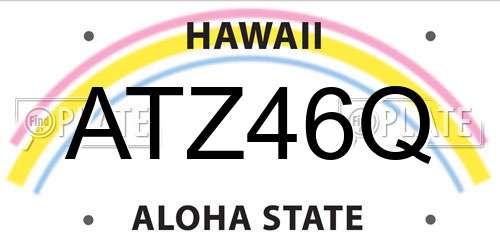 ATZ46Q Hawaii License Plate