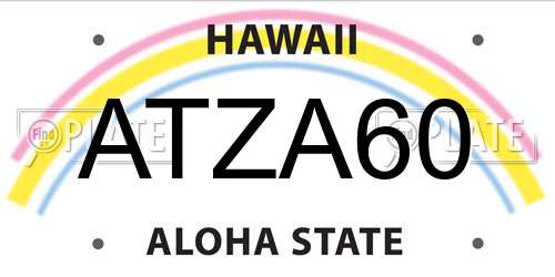 ATZA60 Hawaii License Plate