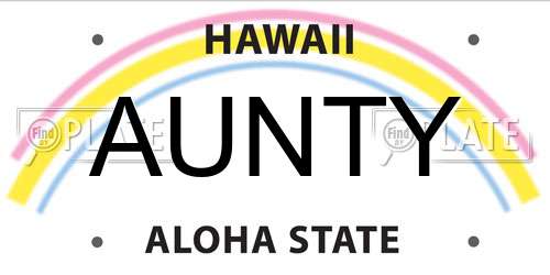 AUNTY Hawaii License Plate