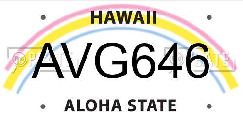 AVG646 Hawaii License Plate