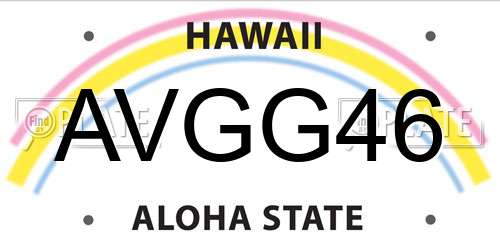 AVGG46 Hawaii License Plate