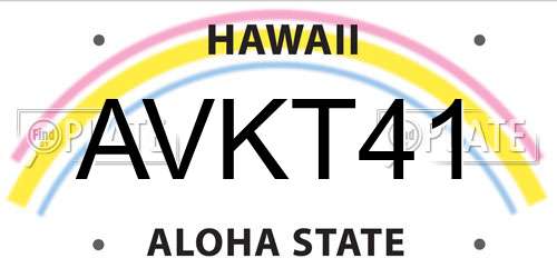 AVKT41 Hawaii License Plate