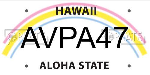 AVPA47 Hawaii License Plate