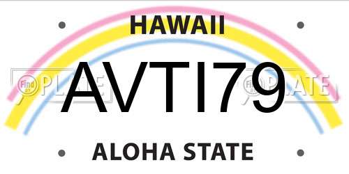 AVTI79 Hawaii License Plate