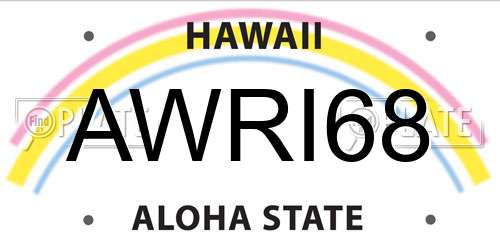 AWRI68 Hawaii License Plate
