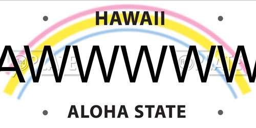 AWWWWW Hawaii License Plate