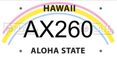 AX260 Hawaii License Plate