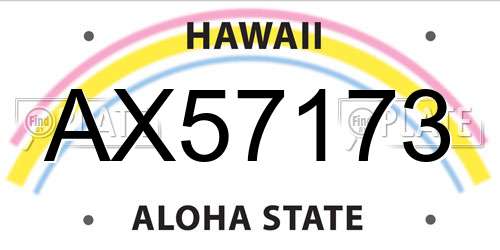 AX57173 Hawaii License Plate