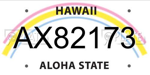 AX82173 Hawaii License Plate