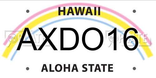 AXDO16 Hawaii License Plate