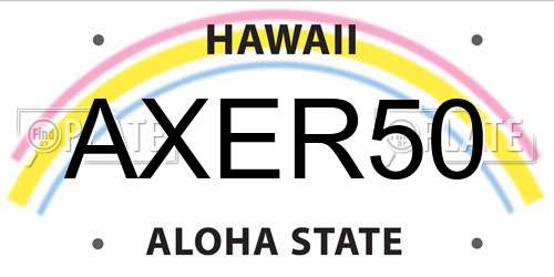 AXER50 Hawaii License Plate