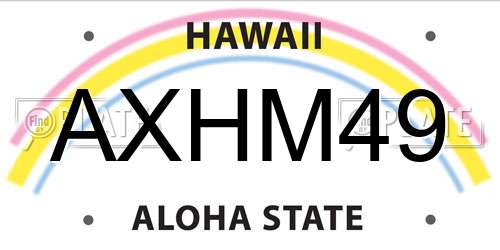 AXHM49 Hawaii License Plate