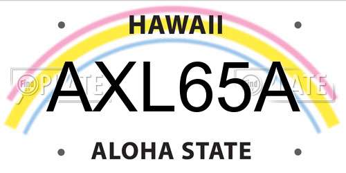 AXL65A Hawaii License Plate