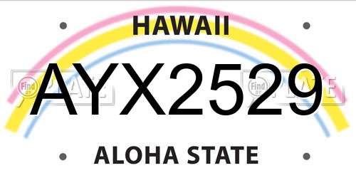 AYX2529 Hawaii License Plate