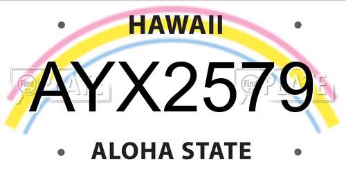 AYX2579 Hawaii License Plate