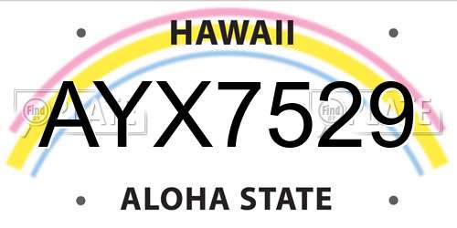 AYX7529 Hawaii License Plate