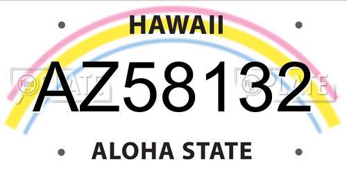AZ58132 Hawaii License Plate