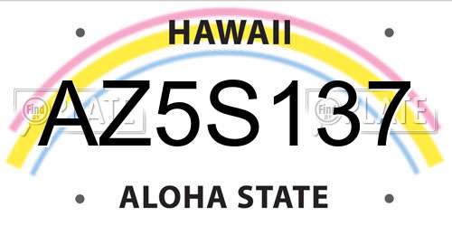 AZ5S137 Hawaii License Plate