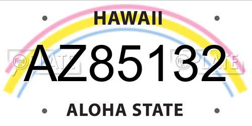 AZ85132 Hawaii License Plate