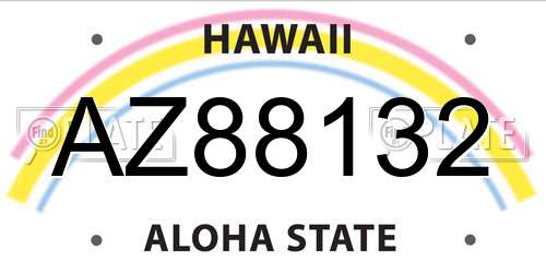 AZ88132 Hawaii License Plate