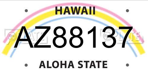 AZ88137 Hawaii License Plate