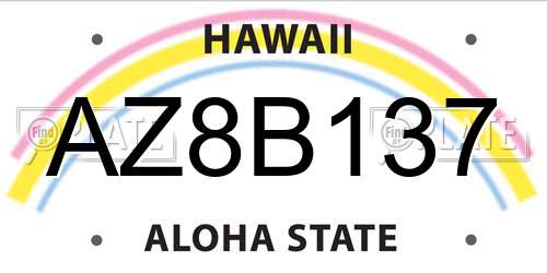 AZ8B137 Hawaii License Plate