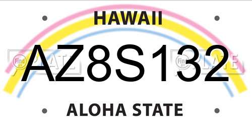 AZ8S132 Hawaii License Plate