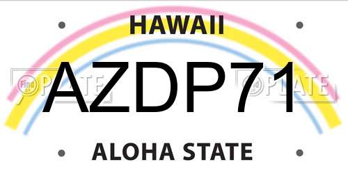AZDP71 Hawaii License Plate