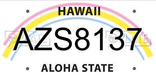 AZS8137 Hawaii License Plate