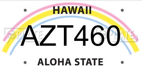 AZT460 Hawaii License Plate