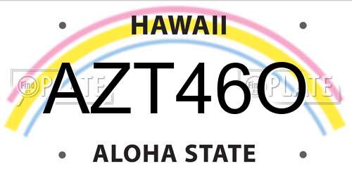 AZT46O Hawaii License Plate
