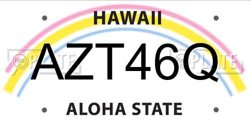 AZT46Q Hawaii License Plate