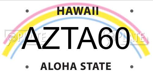 AZTA60 Hawaii License Plate