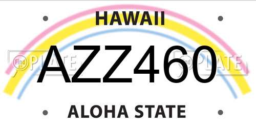 AZZ460 Hawaii License Plate