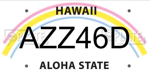 AZZ46D Hawaii License Plate