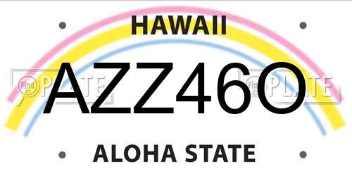 AZZ46O Hawaii License Plate