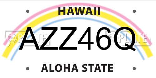 AZZ46Q Hawaii License Plate