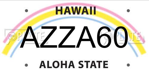 AZZA60 Hawaii License Plate